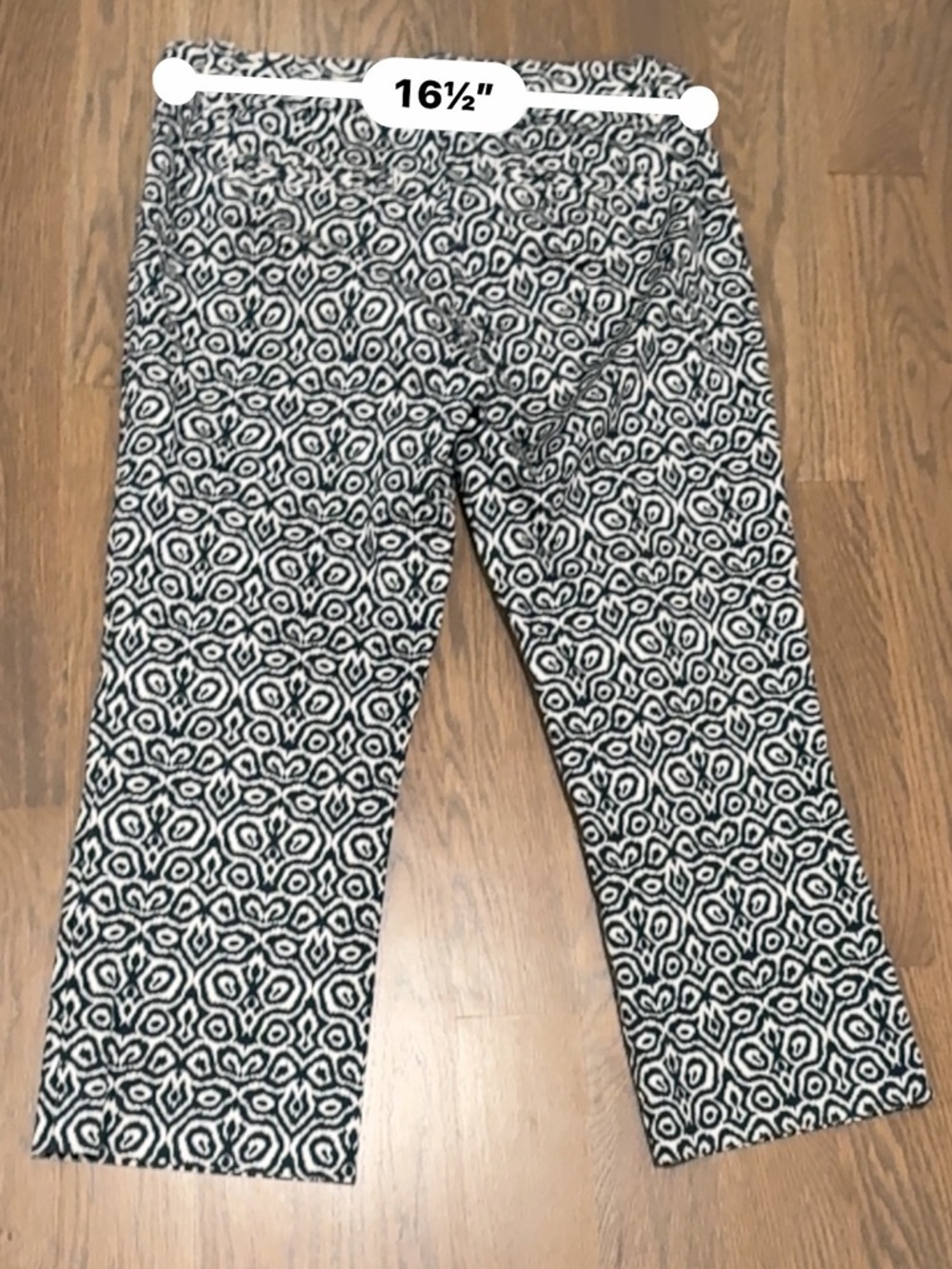 J. Crew Printed Crop Pants in blue Black & White size 8 summer - Picture 4 of 8
